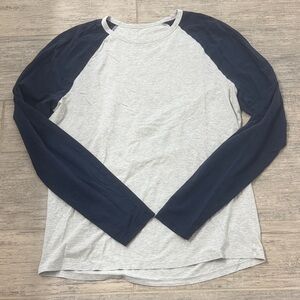 lululemon athletica Gray and Navy Long Sleeve Tee